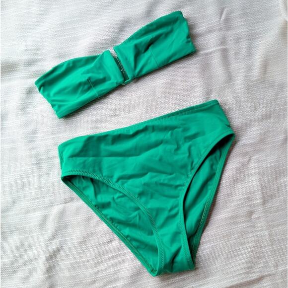 COS Green Halterneck Bandeau Bikini Top and Bikini Bottom Set, size 6 - Picture 1 of 12